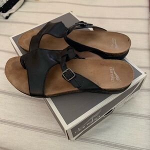 Dansko Remi Waxy Burnished Black Sandal